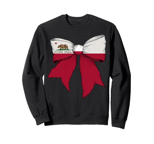 Schleifenband mit kalifornischer Staatsflagge für Mädchen Sweatshirt von Womens Coquette Bow California Heritage Flag Gifts