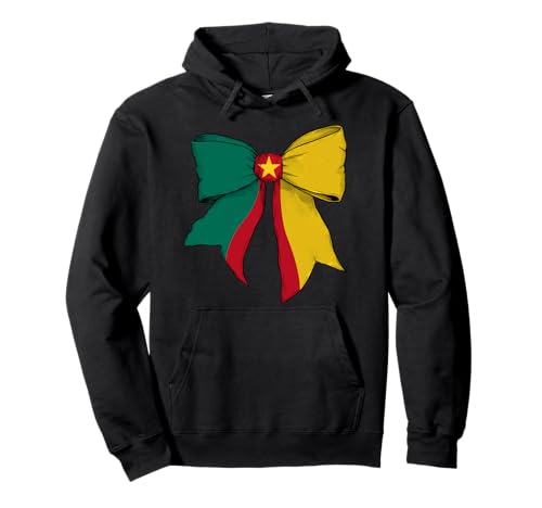 Schleifenband für Mädchen mit Kamerun-Flagge, Kamerun, Kokette Pullover Hoodie von Womens Coquette Bow Cameroon Heritage Flag Gifts