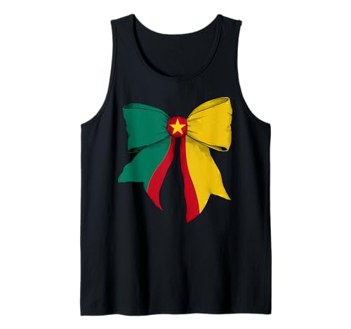 Schleifenband für Mädchen mit Kamerun-Flagge, Kamerun, Kokette Tank Top von Womens Coquette Bow Cameroon Heritage Flag Gifts