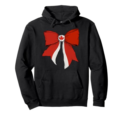 Schleifenband mit kanadischer Flagge für Mädchen Pullover Hoodie von Womens Coquette Bow Canada Heritage Flag Gifts
