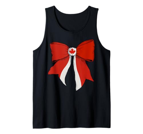 Schleifenband mit kanadischer Flagge für Mädchen Tank Top von Womens Coquette Bow Canada Heritage Flag Gifts