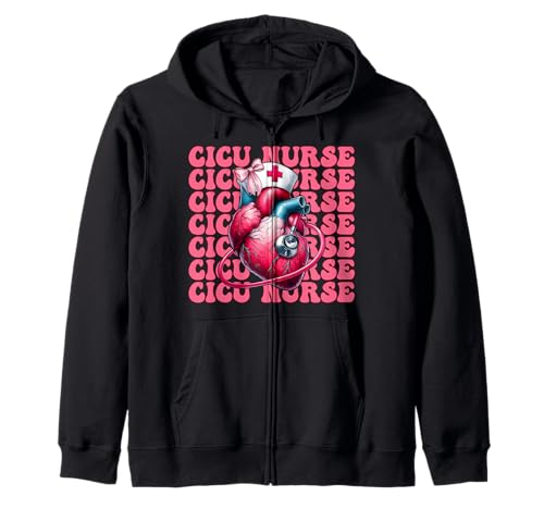 CICU Krankenschwester Herzkrankenschwester VICU ICU Kardiologie Mädchen Mama Kapuzenjacke von Womens Coquette Bow Cardiac Nurse Cardiology Gifts