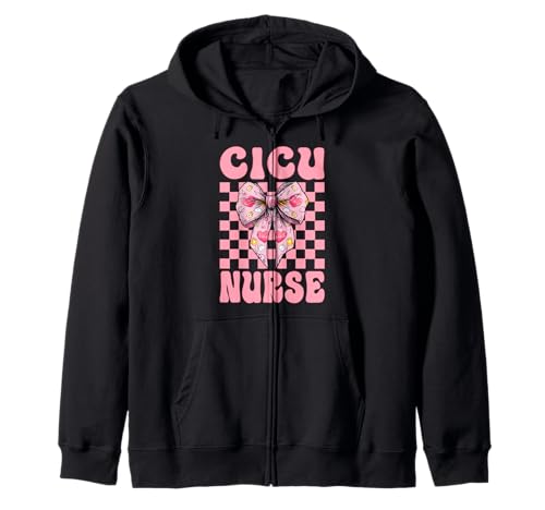CICU Krankenschwester Herzkrankenschwester VICU ICU Kardiologie Mädchen Mama Kapuzenjacke CICU Krankenschwester Herzkrankenschwester VICU ICU Kardiologie Mädchen Mama Kapuzenjacke von Womens Coquette Bow Cardiac Nurse Cardiology Gifts