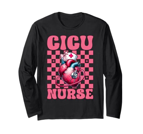 CICU Krankenschwester Herzkrankenschwester VICU ICU Kardiologie Mädchen Mama Langarmshirt CICU Krankenschwester Herzkrankenschwester VICU ICU Kardiologie Mädchen Mama Langarmshirt von Womens Coquette Bow Cardiac Nurse Cardiology Gifts