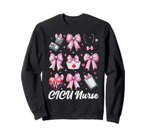 CICU Krankenschwester Herzkrankenschwester VICU ICU Kardiologie Mädchen Mama Sweatshirt CICU Krankenschwester Herzkrankenschwester VICU ICU Kardiologie Mädchen Mama Sweatshirt von Womens Coquette Bow Cardiac Nurse Cardiology Gifts