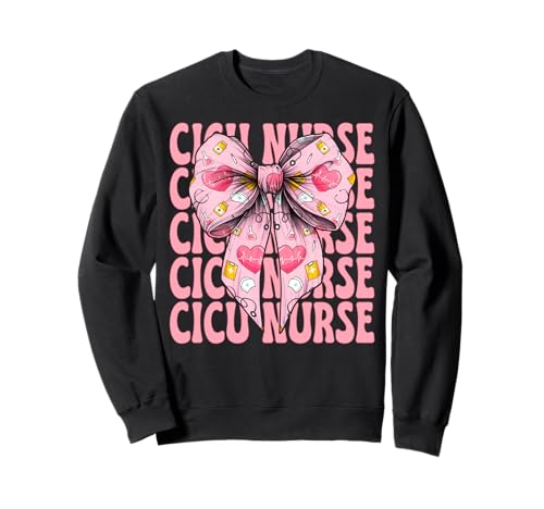 CICU Krankenschwester Herzkrankenschwester VICU ICU Kardiologie Mädchen Mama Sweatshirt CICU Krankenschwester Herzkrankenschwester VICU ICU Kardiologie Mädchen Mama Sweatshirt von Womens Coquette Bow Cardiac Nurse Cardiology Gifts