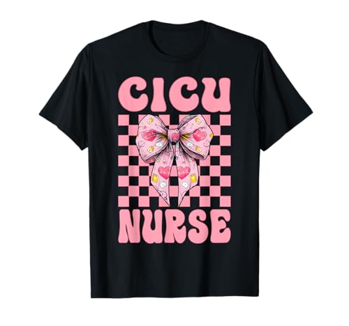 CICU Krankenschwester Herzkrankenschwester VICU ICU Kardiologie Mädchen Mama T-Shirt CICU Krankenschwester Herzkrankenschwester VICU ICU Kardiologie Mädchen Mama T-Shirt von Womens Coquette Bow Cardiac Nurse Cardiology Gifts