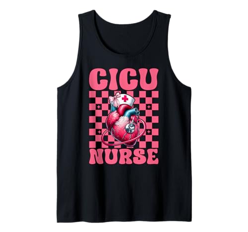 CICU Krankenschwester Herzkrankenschwester VICU ICU Kardiologie Mädchen Mama Tank Top von Womens Coquette Bow Cardiac Nurse Cardiology Gifts
