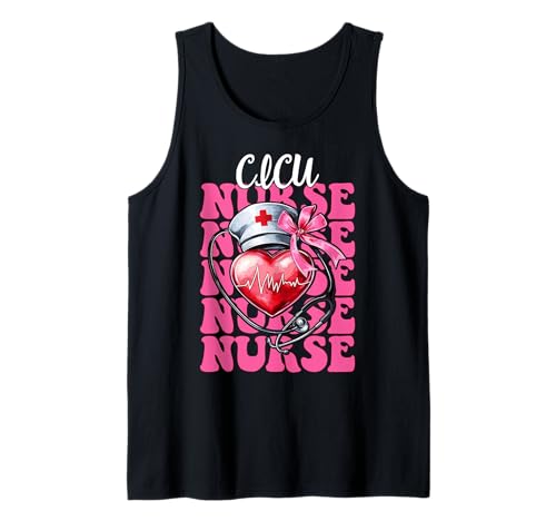 CICU Krankenschwester Herzkrankenschwester VICU ICU Kardiologie Mädchen Mama Tank Top CICU Krankenschwester Herzkrankenschwester VICU ICU Kardiologie Mädchen Mama Tank Top von Womens Coquette Bow Cardiac Nurse Cardiology Gifts