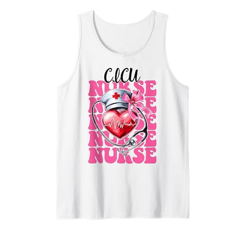 CICU Krankenschwester Herzkrankenschwester VICU ICU Kardiologie Mädchen Mama Tank Top CICU Krankenschwester Herzkrankenschwester VICU ICU Kardiologie Mädchen Mama Tank Top von Womens Coquette Bow Cardiac Nurse Cardiology Gifts