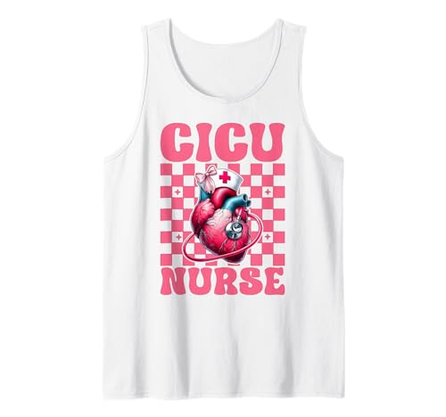 CICU Krankenschwester Herzkrankenschwester VICU ICU Kardiologie Mädchen Mama Tank Top CICU Krankenschwester Herzkrankenschwester VICU ICU Kardiologie Mädchen Mama Tank Top von Womens Coquette Bow Cardiac Nurse Cardiology Gifts