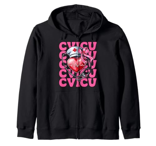 CVICU Herzkrankenschwester VICU ICU CICU Kardiologie Mädchen Mama Kapuzenjacke CVICU Herzkrankenschwester VICU ICU CICU Kardiologie Mädchen Mama Kapuzenjacke von Womens Coquette Bow Cardiac Nurse Cardiology Gifts
