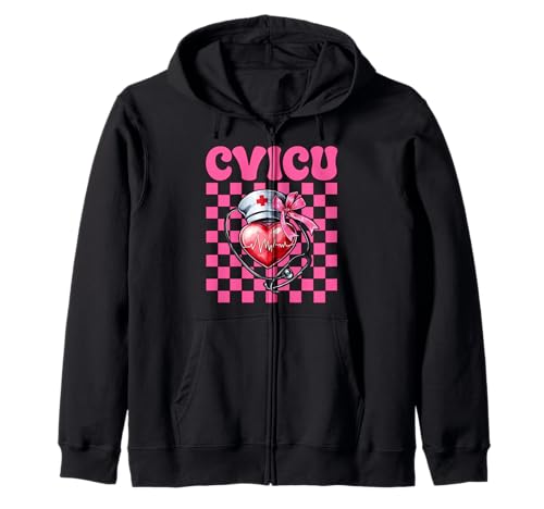 CVICU Herzkrankenschwester VICU ICU CICU Kardiologie Mädchen Mama Kapuzenjacke CVICU Herzkrankenschwester VICU ICU CICU Kardiologie Mädchen Mama Kapuzenjacke von Womens Coquette Bow Cardiac Nurse Cardiology Gifts