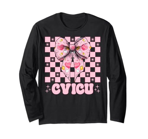 CVICU Herzkrankenschwester VICU ICU CICU Kardiologie Mädchen Mama Langarmshirt CVICU Herzkrankenschwester VICU ICU CICU Kardiologie Mädchen Mama Langarmshirt von Womens Coquette Bow Cardiac Nurse Cardiology Gifts