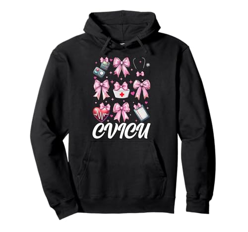CVICU Herzkrankenschwester VICU ICU CICU Kardiologie Mädchen Mama Pullover Hoodie CVICU Herzkrankenschwester VICU ICU CICU Kardiologie Mädchen Mama Pullover Hoodie von Womens Coquette Bow Cardiac Nurse Cardiology Gifts