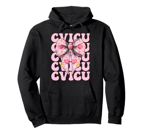 CVICU Herzkrankenschwester VICU ICU CICU Kardiologie Mädchen Mama Pullover Hoodie CVICU Herzkrankenschwester VICU ICU CICU Kardiologie Mädchen Mama Pullover Hoodie von Womens Coquette Bow Cardiac Nurse Cardiology Gifts