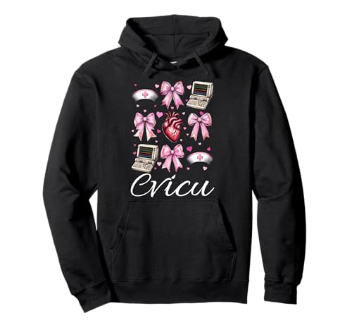 CVICU Herzkrankenschwester VICU ICU CICU Kardiologie Mädchen Mama Pullover Hoodie CVICU Herzkrankenschwester VICU ICU CICU Kardiologie Mädchen Mama Pullover Hoodie von Womens Coquette Bow Cardiac Nurse Cardiology Gifts