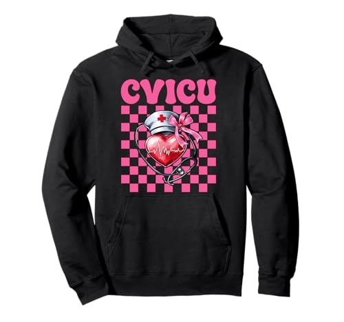 CVICU Herzkrankenschwester VICU ICU CICU Kardiologie Mädchen Mama Pullover Hoodie CVICU Herzkrankenschwester VICU ICU CICU Kardiologie Mädchen Mama Pullover Hoodie von Womens Coquette Bow Cardiac Nurse Cardiology Gifts