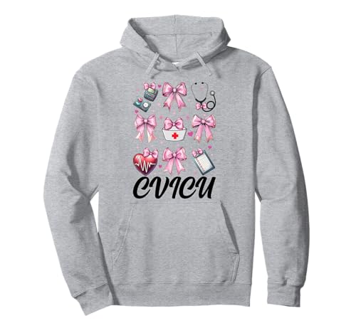 CVICU Herzkrankenschwester VICU ICU CICU Kardiologie Mädchen Mama Pullover Hoodie CVICU Herzkrankenschwester VICU ICU CICU Kardiologie Mädchen Mama Pullover Hoodie von Womens Coquette Bow Cardiac Nurse Cardiology Gifts