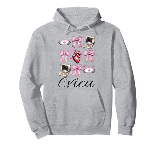 CVICU Herzkrankenschwester VICU ICU CICU Kardiologie Mädchen Mama Pullover Hoodie CVICU Herzkrankenschwester VICU ICU CICU Kardiologie Mädchen Mama Pullover Hoodie von Womens Coquette Bow Cardiac Nurse Cardiology Gifts