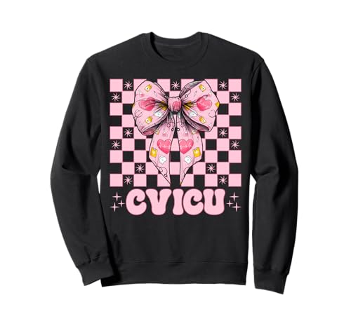 CVICU Herzkrankenschwester VICU ICU CICU Kardiologie Mädchen Mama Sweatshirt CVICU Herzkrankenschwester VICU ICU CICU Kardiologie Mädchen Mama Sweatshirt von Womens Coquette Bow Cardiac Nurse Cardiology Gifts