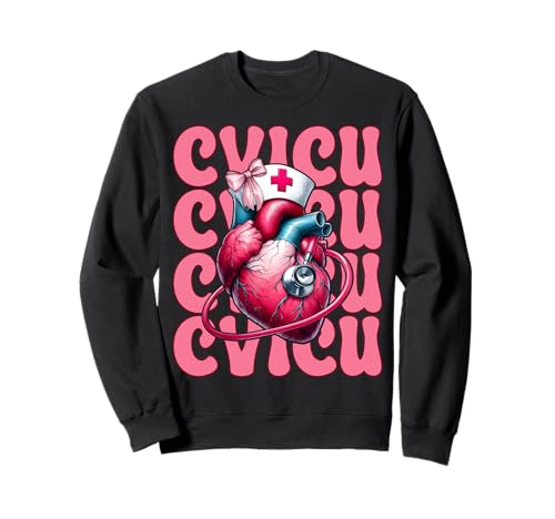 CVICU Herzkrankenschwester VICU ICU CICU Kardiologie Mädchen Mama Sweatshirt CVICU Herzkrankenschwester VICU ICU CICU Kardiologie Mädchen Mama Sweatshirt von Womens Coquette Bow Cardiac Nurse Cardiology Gifts