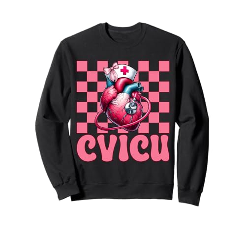 CVICU Herzkrankenschwester VICU ICU CICU Kardiologie Mädchen Mama Sweatshirt CVICU Herzkrankenschwester VICU ICU CICU Kardiologie Mädchen Mama Sweatshirt von Womens Coquette Bow Cardiac Nurse Cardiology Gifts