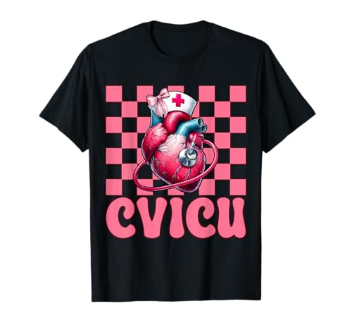 CVICU Herzkrankenschwester VICU ICU CICU Kardiologie Mädchen Mama T-Shirt CVICU Herzkrankenschwester VICU ICU CICU Kardiologie Mädchen Mama T-Shirt von Womens Coquette Bow Cardiac Nurse Cardiology Gifts