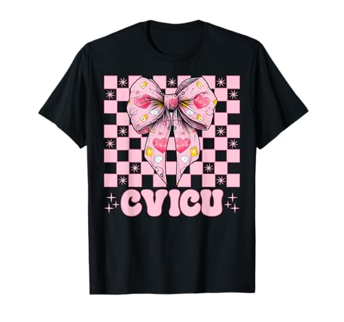 CVICU Herzkrankenschwester VICU ICU CICU Kardiologie Mädchen Mama T-Shirt CVICU Herzkrankenschwester VICU ICU CICU Kardiologie Mädchen Mama T-Shirt von Womens Coquette Bow Cardiac Nurse Cardiology Gifts