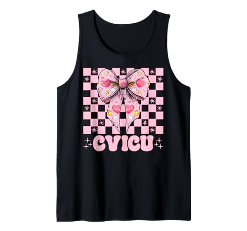 CVICU Herzkrankenschwester VICU ICU CICU Kardiologie Mädchen Mama Tank Top CVICU Herzkrankenschwester VICU ICU CICU Kardiologie Mädchen Mama Tank Top von Womens Coquette Bow Cardiac Nurse Cardiology Gifts