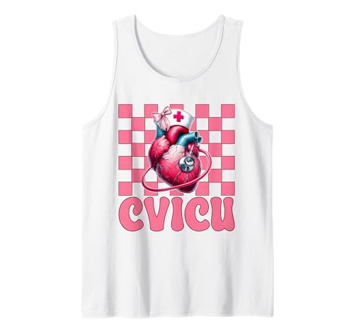 CVICU Herzkrankenschwester VICU ICU CICU Kardiologie Mädchen Mama Tank Top CVICU Herzkrankenschwester VICU ICU CICU Kardiologie Mädchen Mama Tank Top von Womens Coquette Bow Cardiac Nurse Cardiology Gifts