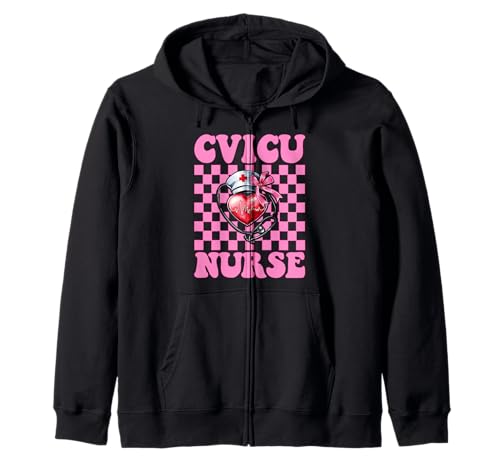 CVICU Krankenschwester Herzkrankenschwester VICU ICU CICU Kardiologie Mädchen Mama Kapuzenjacke von Womens Coquette Bow Cardiac Nurse Cardiology Gifts