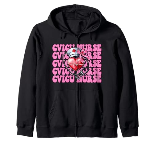 CVICU Krankenschwester Herzkrankenschwester VICU ICU CICU Kardiologie Mädchen Mama Kapuzenjacke von Womens Coquette Bow Cardiac Nurse Cardiology Gifts