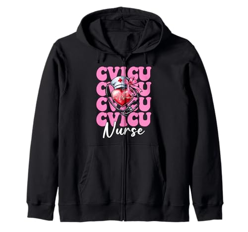 CVICU Krankenschwester Herzkrankenschwester VICU ICU CICU Kardiologie Mädchen Mama Kapuzenjacke von Womens Coquette Bow Cardiac Nurse Cardiology Gifts