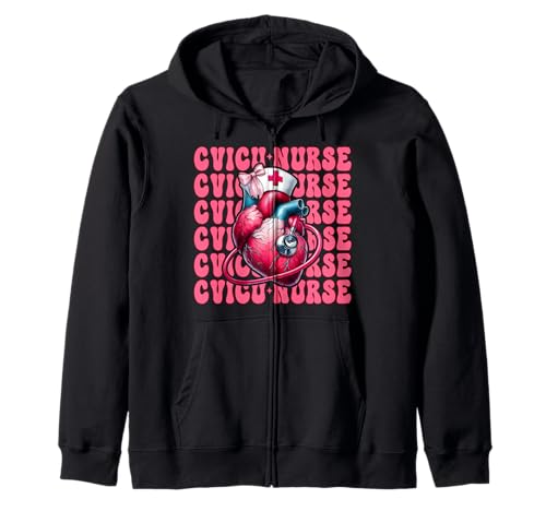 CVICU Krankenschwester Herzkrankenschwester VICU ICU CICU Kardiologie Mädchen Mama Kapuzenjacke CVICU Krankenschwester Herzkrankenschwester VICU ICU CICU Kardiologie Mädchen Mama Kapuzenjacke von Womens Coquette Bow Cardiac Nurse Cardiology Gifts