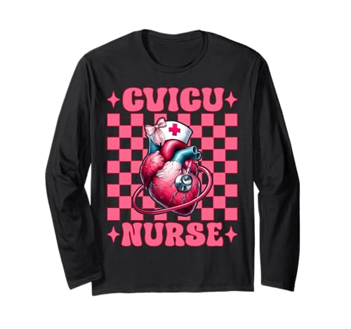 CVICU Krankenschwester Herzkrankenschwester VICU ICU CICU Kardiologie Mädchen Mama Langarmshirt CVICU Krankenschwester Herzkrankenschwester VICU ICU CICU Kardiologie Mädchen Mama Langarmshirt von Womens Coquette Bow Cardiac Nurse Cardiology Gifts