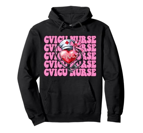CVICU Krankenschwester Herzkrankenschwester VICU ICU CICU Kardiologie Mädchen Mama Pullover Hoodie CVICU Krankenschwester Herzkrankenschwester VICU ICU CICU Kardiologie Mädchen Mama Pullover Hoodie von Womens Coquette Bow Cardiac Nurse Cardiology Gifts