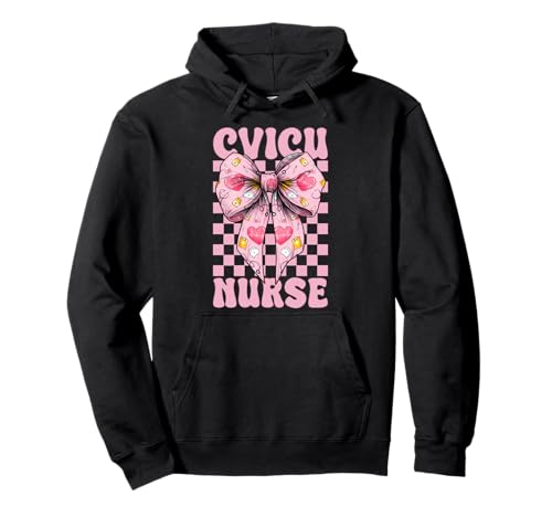 CVICU Krankenschwester Herzkrankenschwester VICU ICU CICU Kardiologie Mädchen Mama Pullover Hoodie CVICU Krankenschwester Herzkrankenschwester VICU ICU CICU Kardiologie Mädchen Mama Pullover Hoodie von Womens Coquette Bow Cardiac Nurse Cardiology Gifts