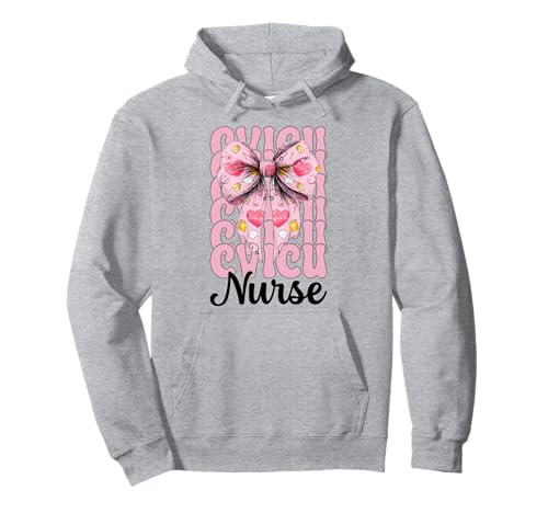 CVICU Krankenschwester Herzkrankenschwester VICU ICU CICU Kardiologie Mädchen Mama Pullover Hoodie CVICU Krankenschwester Herzkrankenschwester VICU ICU CICU Kardiologie Mädchen Mama Pullover Hoodie von Womens Coquette Bow Cardiac Nurse Cardiology Gifts