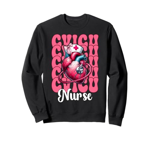 CVICU Krankenschwester Herzkrankenschwester VICU ICU CICU Kardiologie Mädchen Mama Sweatshirt CVICU Krankenschwester Herzkrankenschwester VICU ICU CICU Kardiologie Mädchen Mama Sweatshirt von Womens Coquette Bow Cardiac Nurse Cardiology Gifts