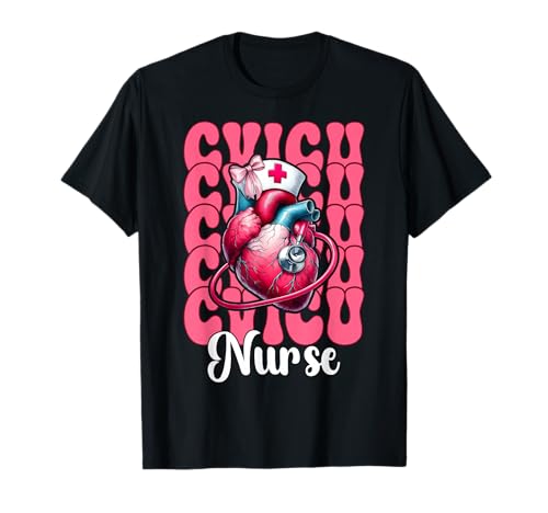 CVICU Krankenschwester Herzkrankenschwester VICU ICU CICU Kardiologie Mädchen Mama T-Shirt CVICU Krankenschwester Herzkrankenschwester VICU ICU CICU Kardiologie Mädchen Mama T-Shirt von Womens Coquette Bow Cardiac Nurse Cardiology Gifts