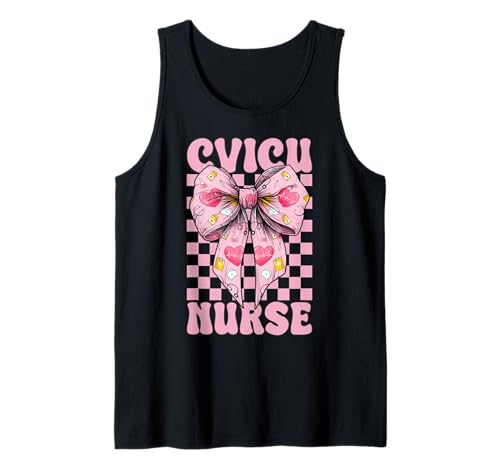 CVICU Krankenschwester Herzkrankenschwester VICU ICU CICU Kardiologie Mädchen Mama Tank Top CVICU Krankenschwester Herzkrankenschwester VICU ICU CICU Kardiologie Mädchen Mama Tank Top von Womens Coquette Bow Cardiac Nurse Cardiology Gifts