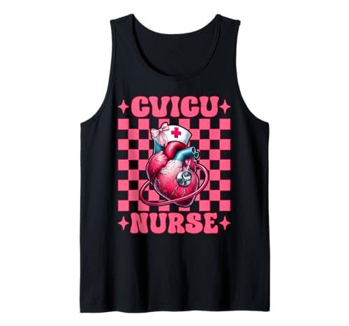CVICU Krankenschwester Herzkrankenschwester VICU ICU CICU Kardiologie Mädchen Mama Tank Top CVICU Krankenschwester Herzkrankenschwester VICU ICU CICU Kardiologie Mädchen Mama Tank Top von Womens Coquette Bow Cardiac Nurse Cardiology Gifts