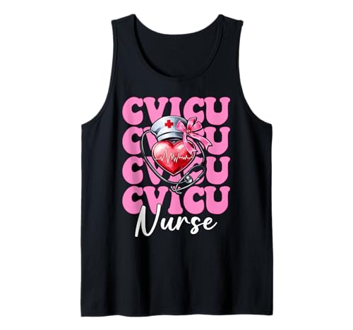 CVICU Krankenschwester Herzkrankenschwester VICU ICU CICU Kardiologie Mädchen Mama Tank Top CVICU Krankenschwester Herzkrankenschwester VICU ICU CICU Kardiologie Mädchen Mama Tank Top von Womens Coquette Bow Cardiac Nurse Cardiology Gifts
