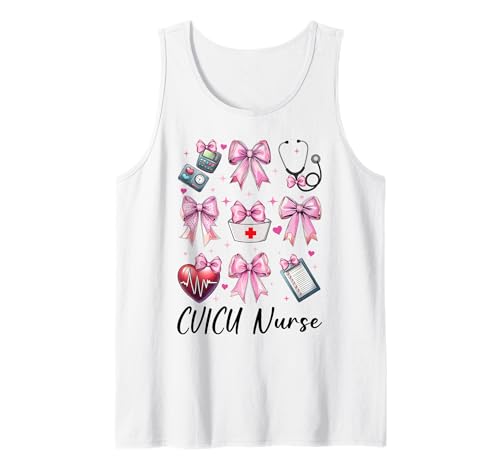 CVICU Krankenschwester Herzkrankenschwester VICU ICU CICU Kardiologie Mädchen Mama Tank Top CVICU Krankenschwester Herzkrankenschwester VICU ICU CICU Kardiologie Mädchen Mama Tank Top von Womens Coquette Bow Cardiac Nurse Cardiology Gifts