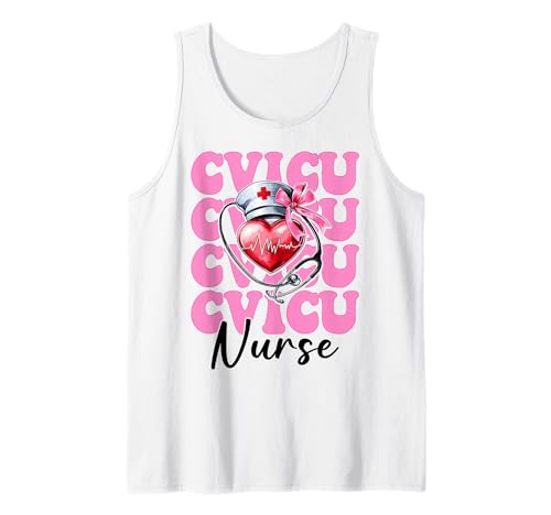 CVICU Krankenschwester Herzkrankenschwester VICU ICU CICU Kardiologie Mädchen Mama Tank Top CVICU Krankenschwester Herzkrankenschwester VICU ICU CICU Kardiologie Mädchen Mama Tank Top von Womens Coquette Bow Cardiac Nurse Cardiology Gifts