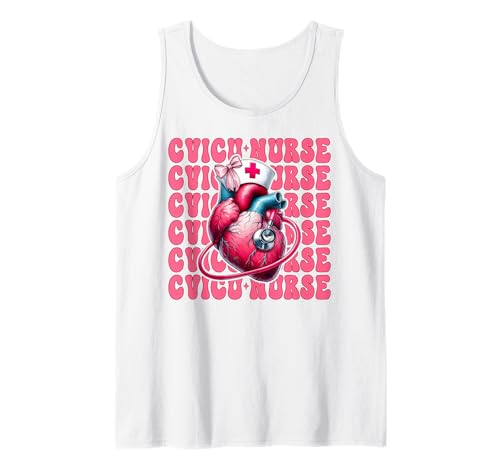 CVICU Krankenschwester Herzkrankenschwester VICU ICU CICU Kardiologie Mädchen Mama Tank Top CVICU Krankenschwester Herzkrankenschwester VICU ICU CICU Kardiologie Mädchen Mama Tank Top von Womens Coquette Bow Cardiac Nurse Cardiology Gifts