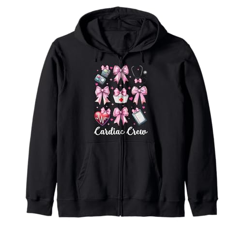 Cardiac Crew Cardiac Nurse VICU ICU CICU Kardiologie Mädchen Mama Kapuzenjacke von Womens Coquette Bow Cardiac Nurse Cardiology Gifts