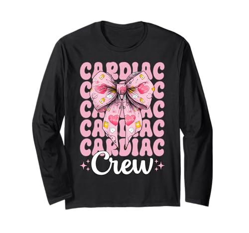 Cardiac Crew Cardiac Nurse VICU ICU CICU Kardiologie Mädchen Mama Langarmshirt Cardiac Crew Cardiac Nurse VICU ICU CICU Kardiologie Mädchen Mama Langarmshirt von Womens Coquette Bow Cardiac Nurse Cardiology Gifts