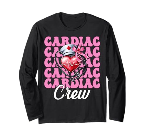Cardiac Crew Cardiac Nurse VICU ICU CICU Kardiologie Mädchen Mama Langarmshirt Cardiac Crew Cardiac Nurse VICU ICU CICU Kardiologie Mädchen Mama Langarmshirt von Womens Coquette Bow Cardiac Nurse Cardiology Gifts